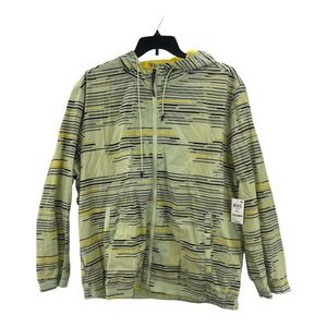 Alfani XXL Swamp Windbreaker Jacket Lightweight Full Zip Striped Hooded